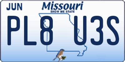 MO license plate PL8U3S