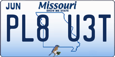 MO license plate PL8U3T