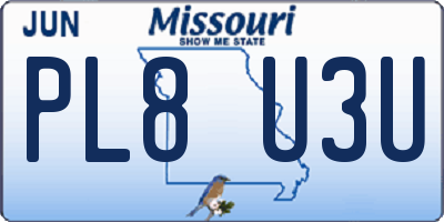 MO license plate PL8U3U