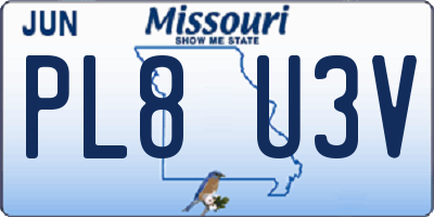 MO license plate PL8U3V