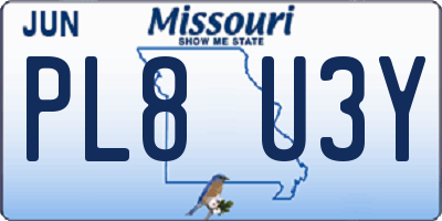 MO license plate PL8U3Y