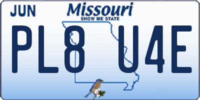 MO license plate PL8U4E