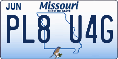 MO license plate PL8U4G
