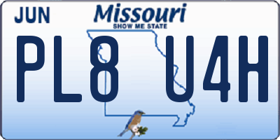 MO license plate PL8U4H