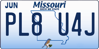 MO license plate PL8U4J
