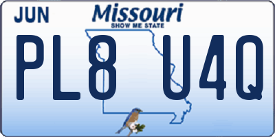 MO license plate PL8U4Q