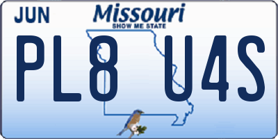 MO license plate PL8U4S
