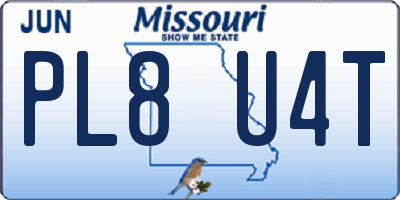MO license plate PL8U4T