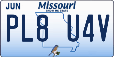 MO license plate PL8U4V