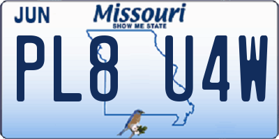 MO license plate PL8U4W