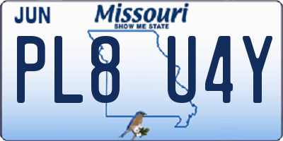 MO license plate PL8U4Y