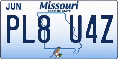 MO license plate PL8U4Z