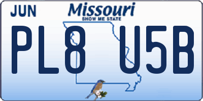 MO license plate PL8U5B