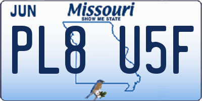 MO license plate PL8U5F