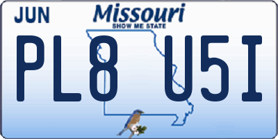 MO license plate PL8U5I