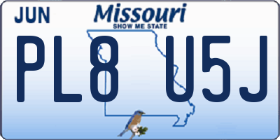 MO license plate PL8U5J