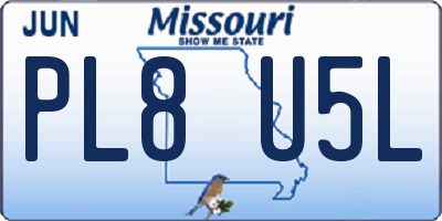 MO license plate PL8U5L