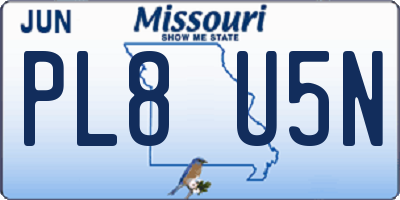 MO license plate PL8U5N