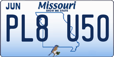 MO license plate PL8U5O