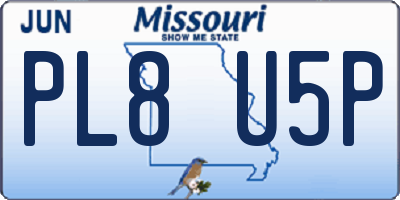 MO license plate PL8U5P