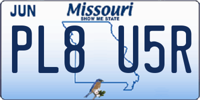 MO license plate PL8U5R