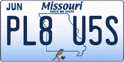 MO license plate PL8U5S