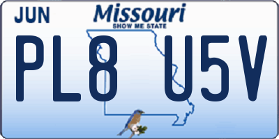 MO license plate PL8U5V