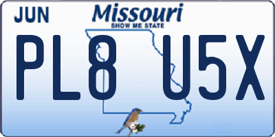 MO license plate PL8U5X