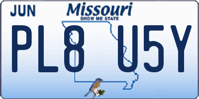 MO license plate PL8U5Y