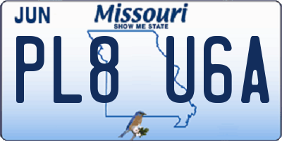 MO license plate PL8U6A