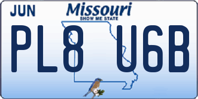 MO license plate PL8U6B