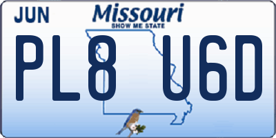 MO license plate PL8U6D
