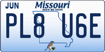 MO license plate PL8U6E