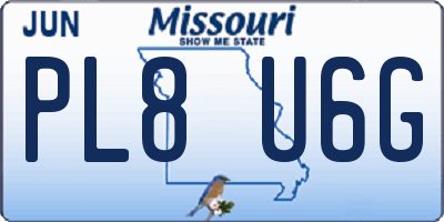 MO license plate PL8U6G