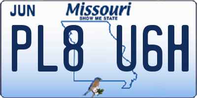 MO license plate PL8U6H