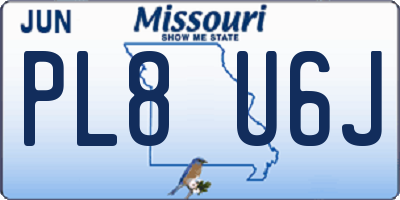 MO license plate PL8U6J