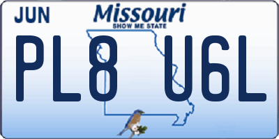 MO license plate PL8U6L