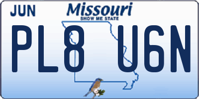 MO license plate PL8U6N