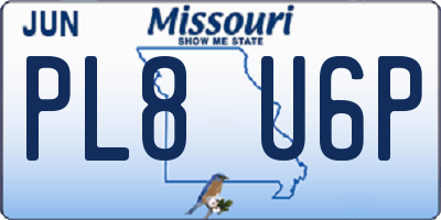 MO license plate PL8U6P