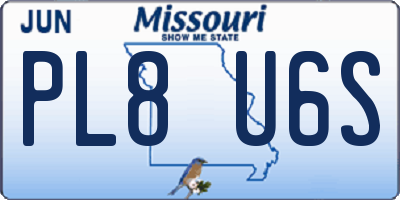 MO license plate PL8U6S