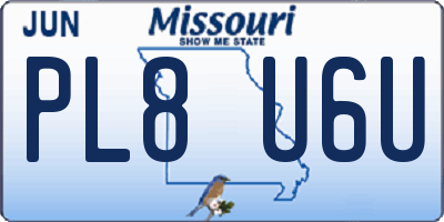 MO license plate PL8U6U