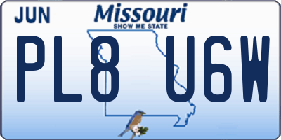 MO license plate PL8U6W