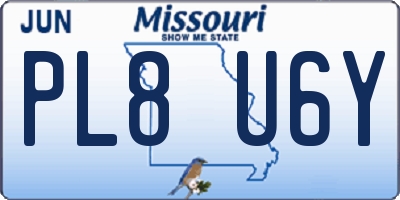 MO license plate PL8U6Y