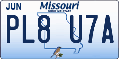 MO license plate PL8U7A