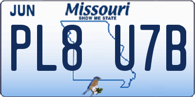 MO license plate PL8U7B