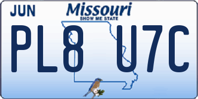MO license plate PL8U7C
