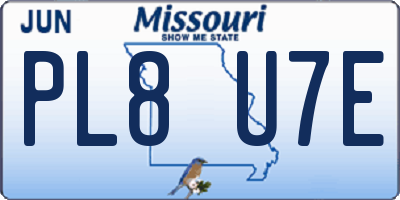 MO license plate PL8U7E