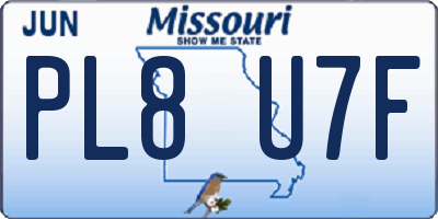 MO license plate PL8U7F