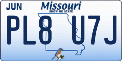 MO license plate PL8U7J