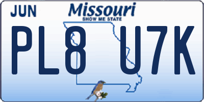 MO license plate PL8U7K